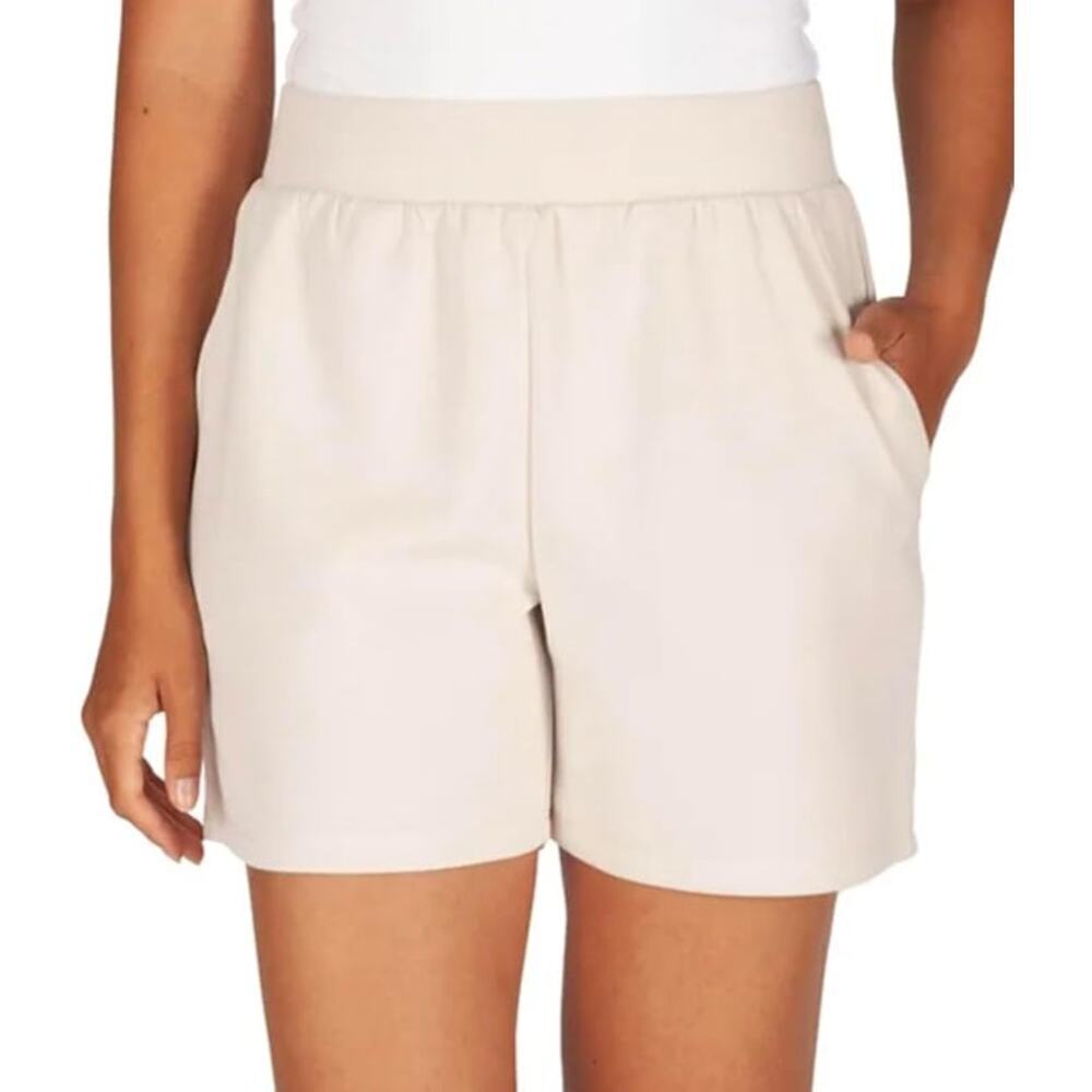 LazyPants Women's Luxe Short, XL, Cream, Stretch, Pockets, Pull On, NWT